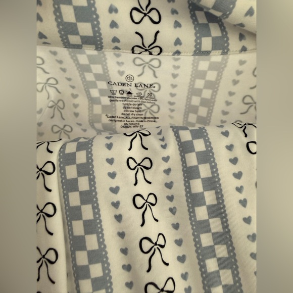 White and Blue Striped Pajama Set - Picture 2 of 2